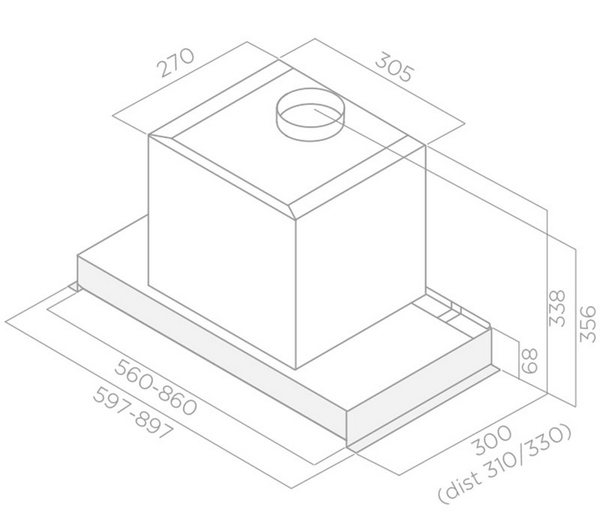 картинка Вытяжка ELICA GLASS OUT IX/A/60 от магазина SEFI