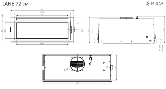 картинка Вытяжка ELICA LANE SENSOR IX/A/72 от магазина SEFI