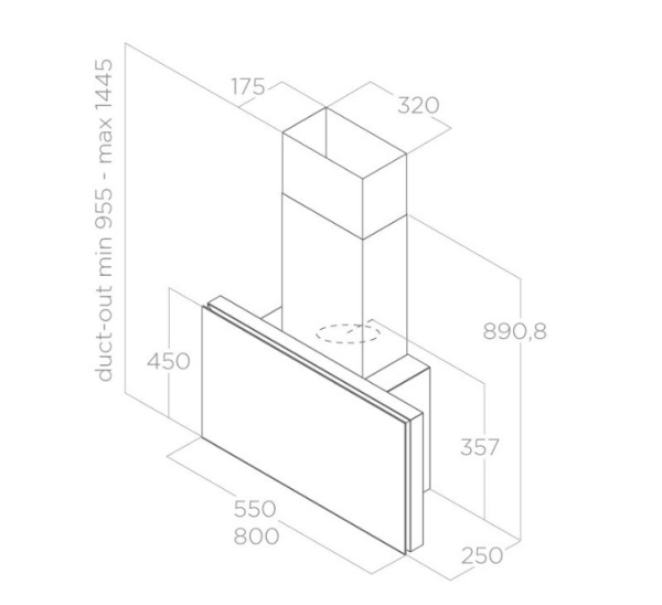 картинка Вытяжка ELICA PLAT WH/F/55 от магазина SEFI