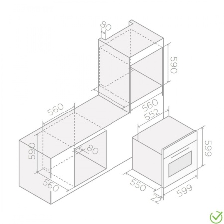 картинка Встраиваемый духовой шкаф ELICA VIRTUS MULTI 60 TFT BL от магазина SEFI