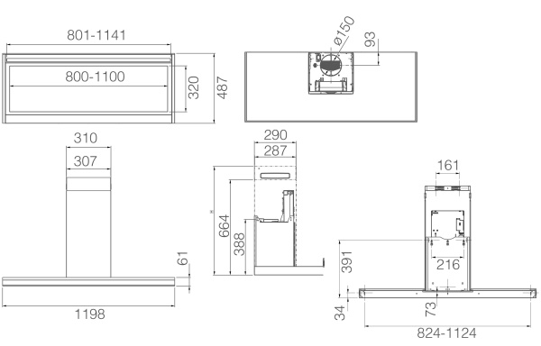 картинка ELICA Вытяжка настенная ELEMENT @ BLMAT/A/120 от магазина SEFI