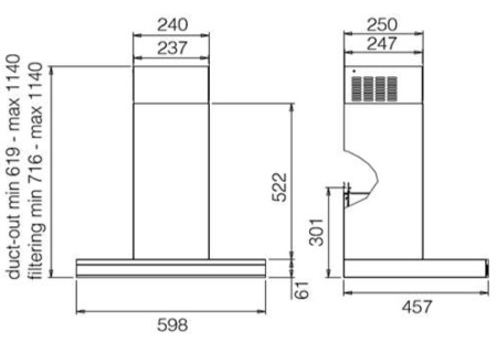 картинка Вытяжка ELICA ADELE BLIX/A/60 от магазина SEFI