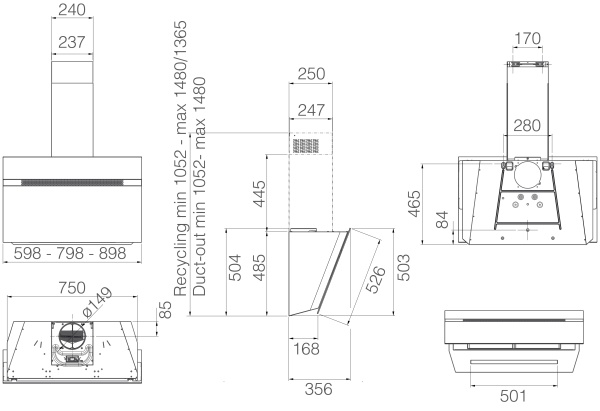 картинка ELICA Вытяжка настенная NEAT @ WH/A/60 от магазина SEFI