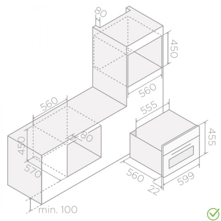 картинка Встраиваемый духовой шкаф ELICA VIRTUS COMBI STEAM MW 645 TFT BL от магазина SEFI