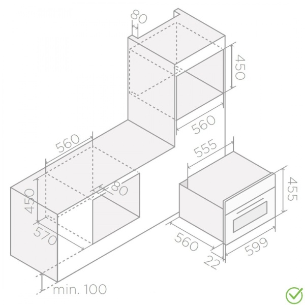картинка Встраиваемый духовой шкаф ELICA VIRTUS COMBI STEAM MW 645 TFT BL от магазина SEFI