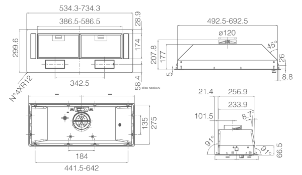 картинка ELICA Вытяжка встраиваемая ERA S BL/A/72 от магазина SEFI