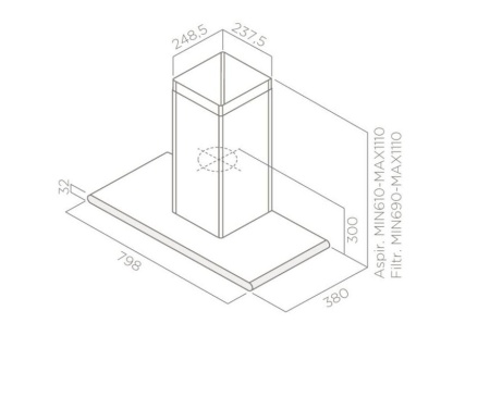 картинка Вытяжка ELICA GALAXY WHIX/A/80 LED от магазина SEFI