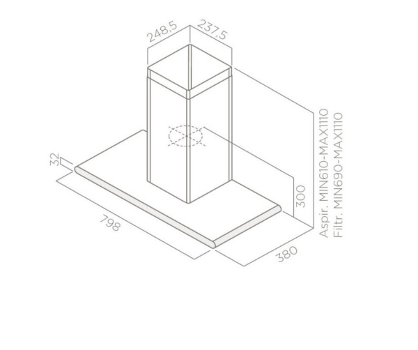 картинка Вытяжка ELICA GALAXY BLIX/A/80 LED от магазина SEFI
