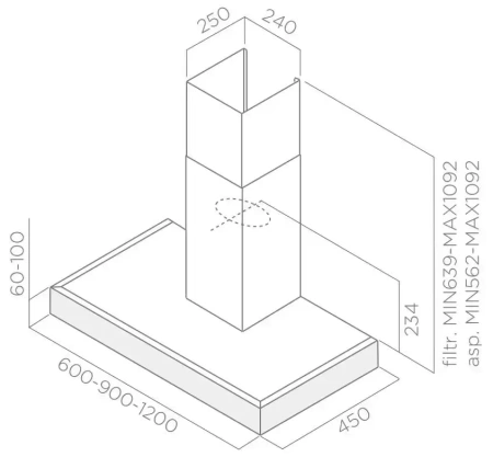 картинка Вытяжка ELICA SPOT NG H6 IX/A/90 от магазина SEFI