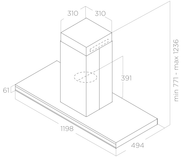картинка ELICA Вытяжка островная ELEMENT ISL @ BLMAT/A/120 от магазина SEFI