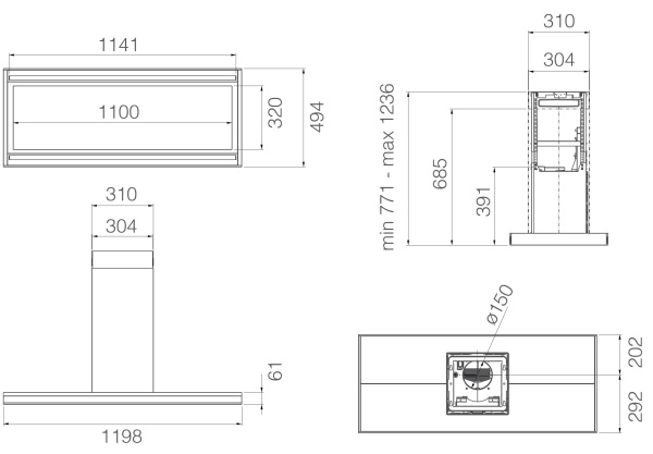 картинка ELICA Вытяжка островная ELEMENT ISL @ BLMAT/A/120 от магазина SEFI