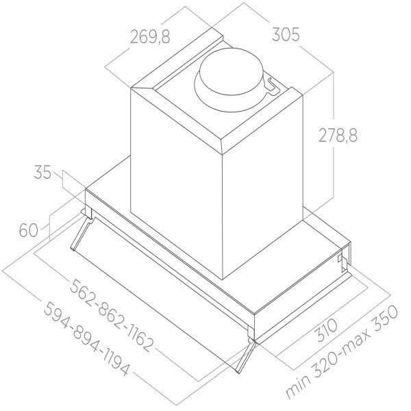 картинка ELICA Вытяжка встраиваемая BOXIN ADV DRY @ IX/A/120 от магазина SEFI