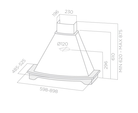 картинка Вытяжка ELICA CORALINE WH/A/90 T.GREZZO от магазина SEFI