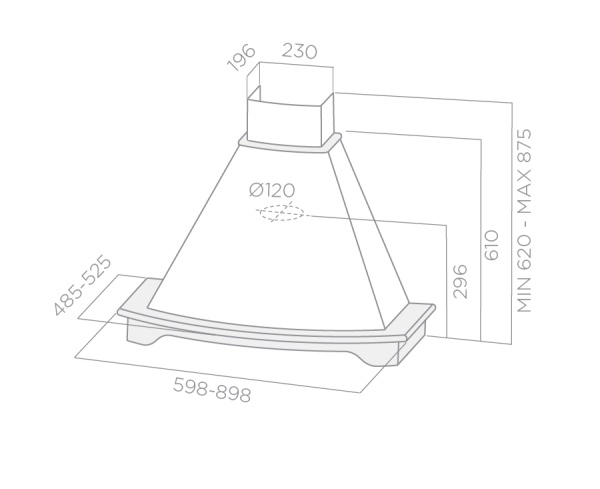 картинка Вытяжка ELICA CORALINE WH/A/60 T.GREZZO от магазина SEFI