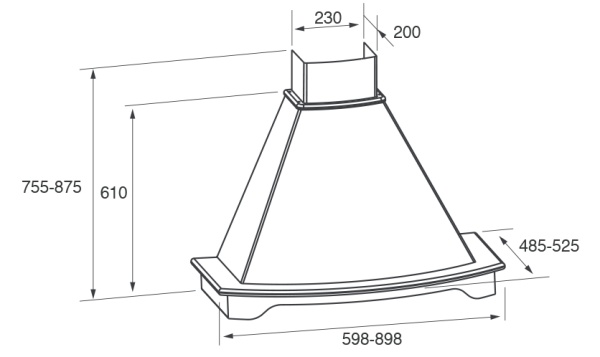 картинка Вытяжка JETAIR DENVER WH/A/60 T.GREZZO от магазина SEFI