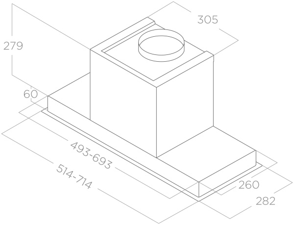 картинка Вытяжка Elica HIDDEN 2.0 BL MAT/A/72 от магазина SEFI