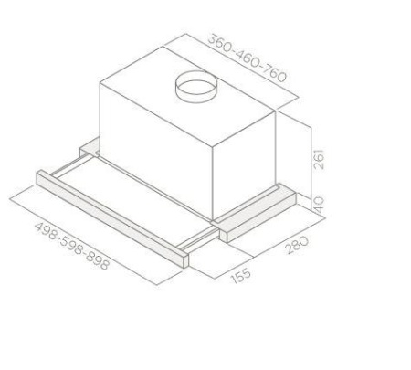 картинка Вытяжка JETAIR BETTA 60/GR/BK GL LED от магазина SEFI