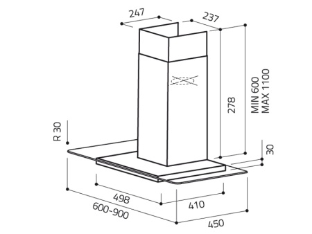 картинка Вытяжка ELICA FLAT GLASS IX/A/90 LED от магазина SEFI