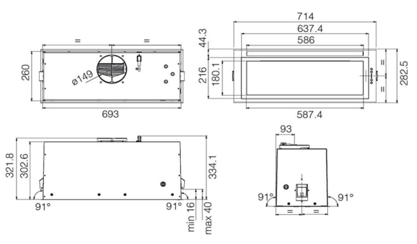 картинка Вытяжка JETAIR PLANE LUX BL MAT/A/72 от магазина SEFI