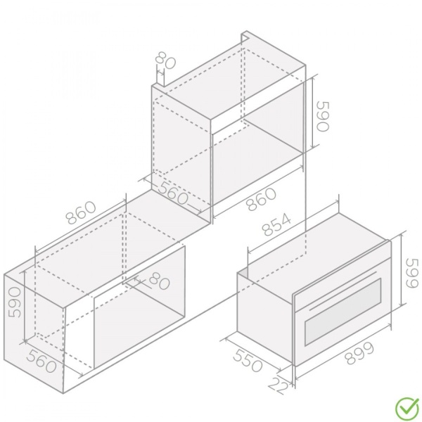 картинка Встраиваемый духовой шкаф ELICA VIRTUS MULTI 90 TFT BL от магазина SEFI
