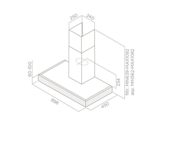 картинка Вытяжка ELICA SPOT URBAN CAST IRON/A/90 от магазина SEFI