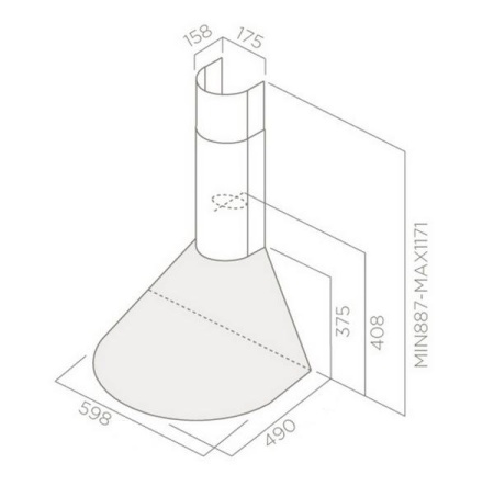 картинка Вытяжка ELICA TONDA IX F/60 LED от магазина SEFI